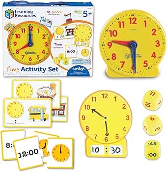 Amazon.com: Learning Resources Time Activity Set – Teaching Clocks