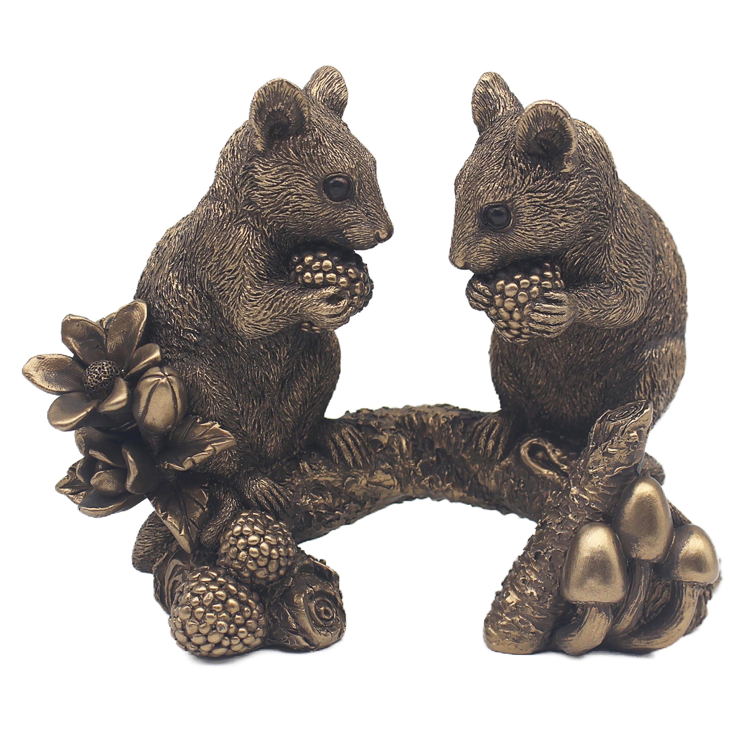 The Leonardo Collection Reflections Mice On Branch Figurines Statues For Home Decor | Ideal Ornaments Friendship Gifts For Women & Men | Lovely Table Centerpiece & Living Room Accessories