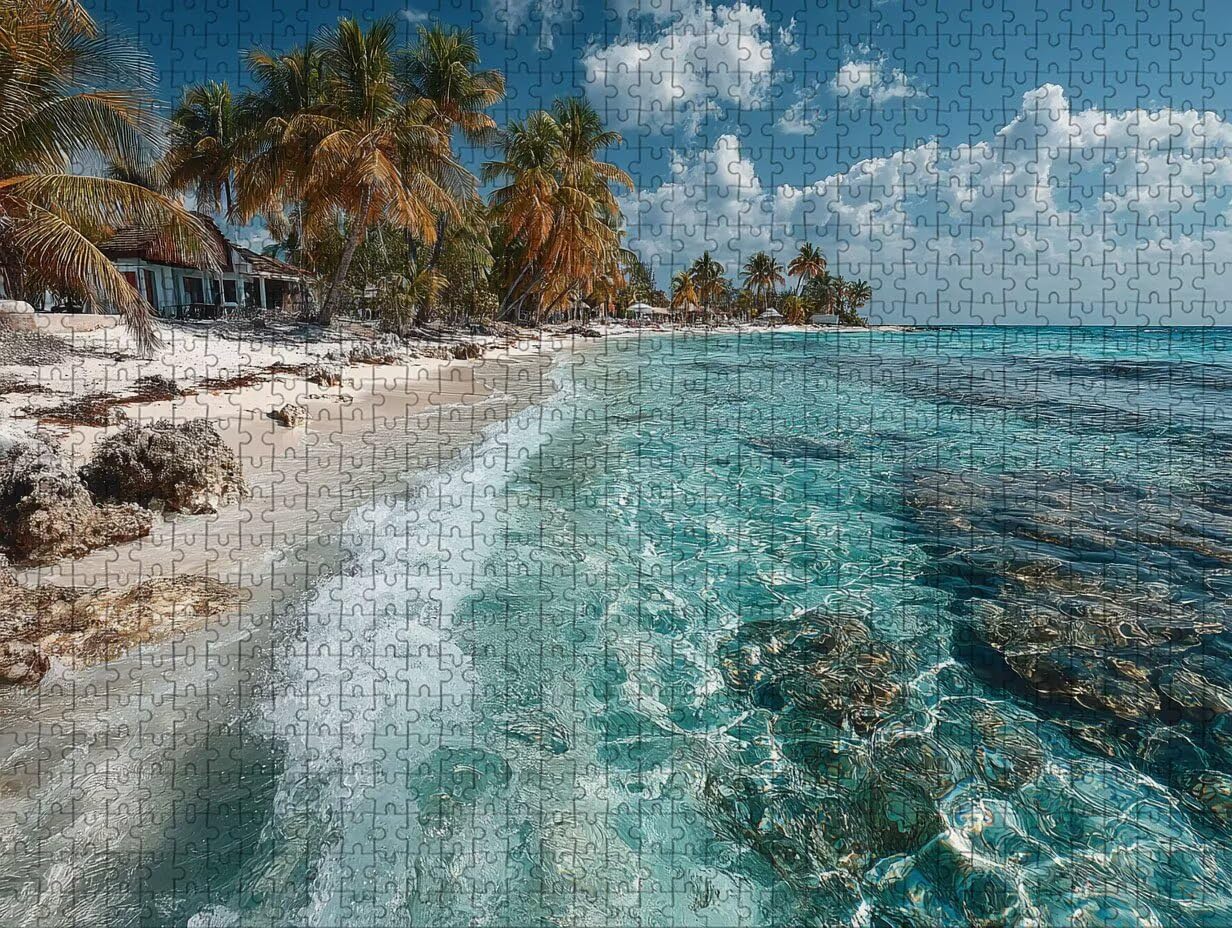 Blu Puzzle 6000 Pezzi Adulti, Puzzle Legno con Scatola 179x105cm, DIY Giochi Divertenti per Familiar, Idea Regalo Uomo e Donna, Squisita confezione Regalo, Estate Decorazioni Casa, (Vista Mare) 6-2134