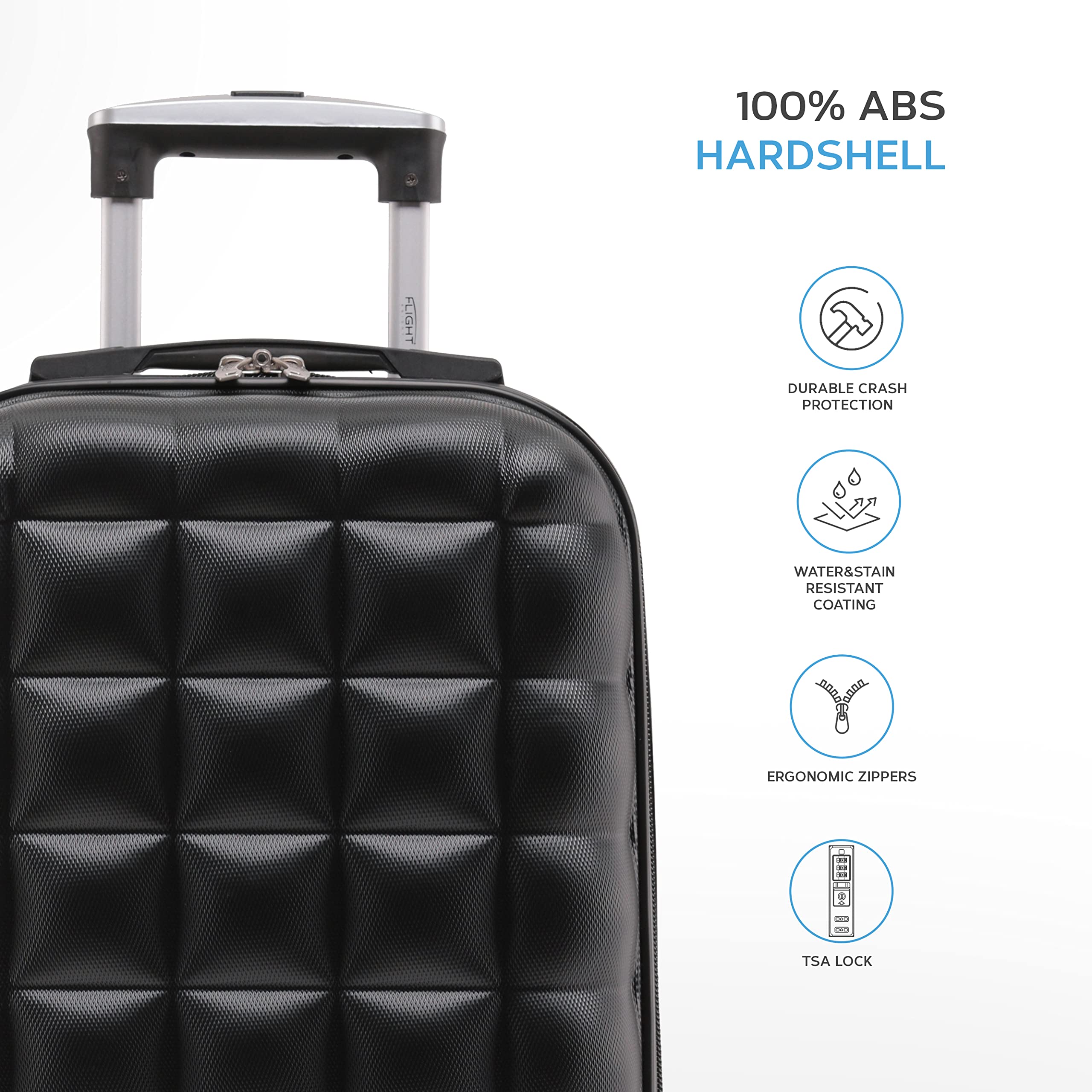 Flight Knight Bubble Suitcase Ryanair easyJet Jet2 Approved 8 Wheel Hardcase Suitcases Cabin or Medium & Large Check-in Sizes
