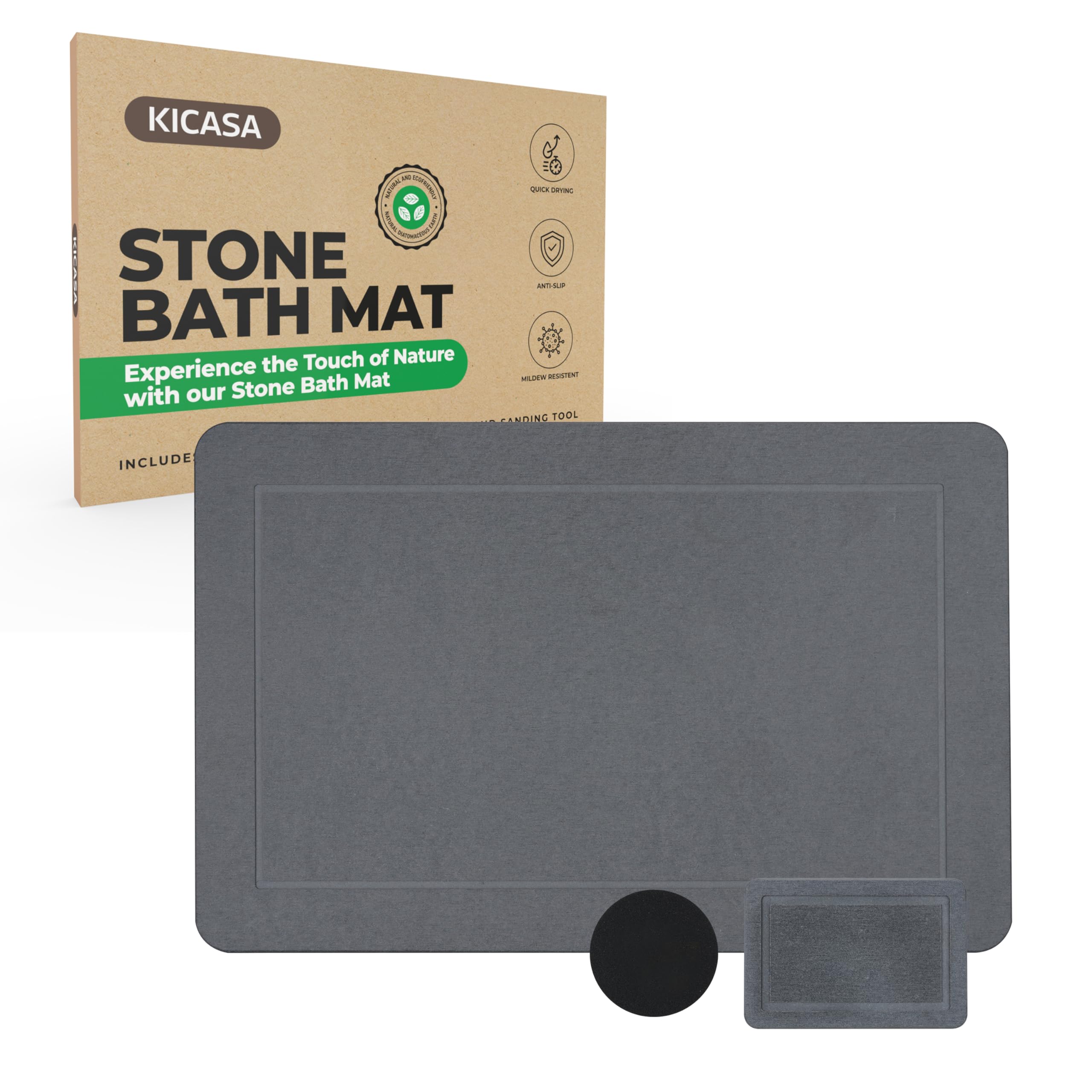 Quick Dry Stone Bath Mat for Bathroom and Kitchen Counter Double