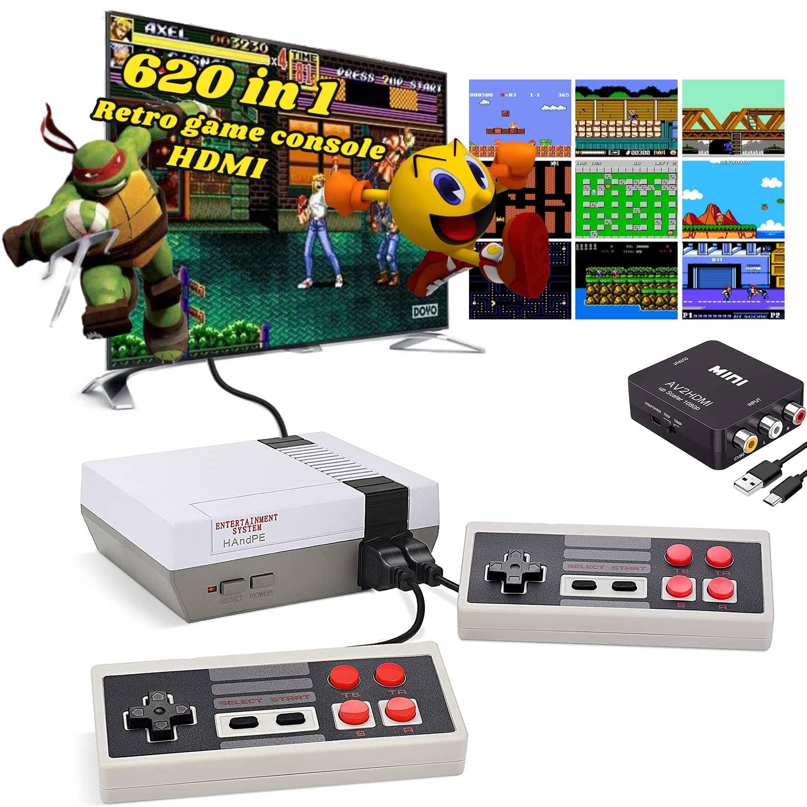 Amazon.com: Retro Game Console,Classic Video Games System Built-in 620 Games  and 2 Classic Edition Controllers,Av and HDMI Output Plug and Play. : Toys  & Games