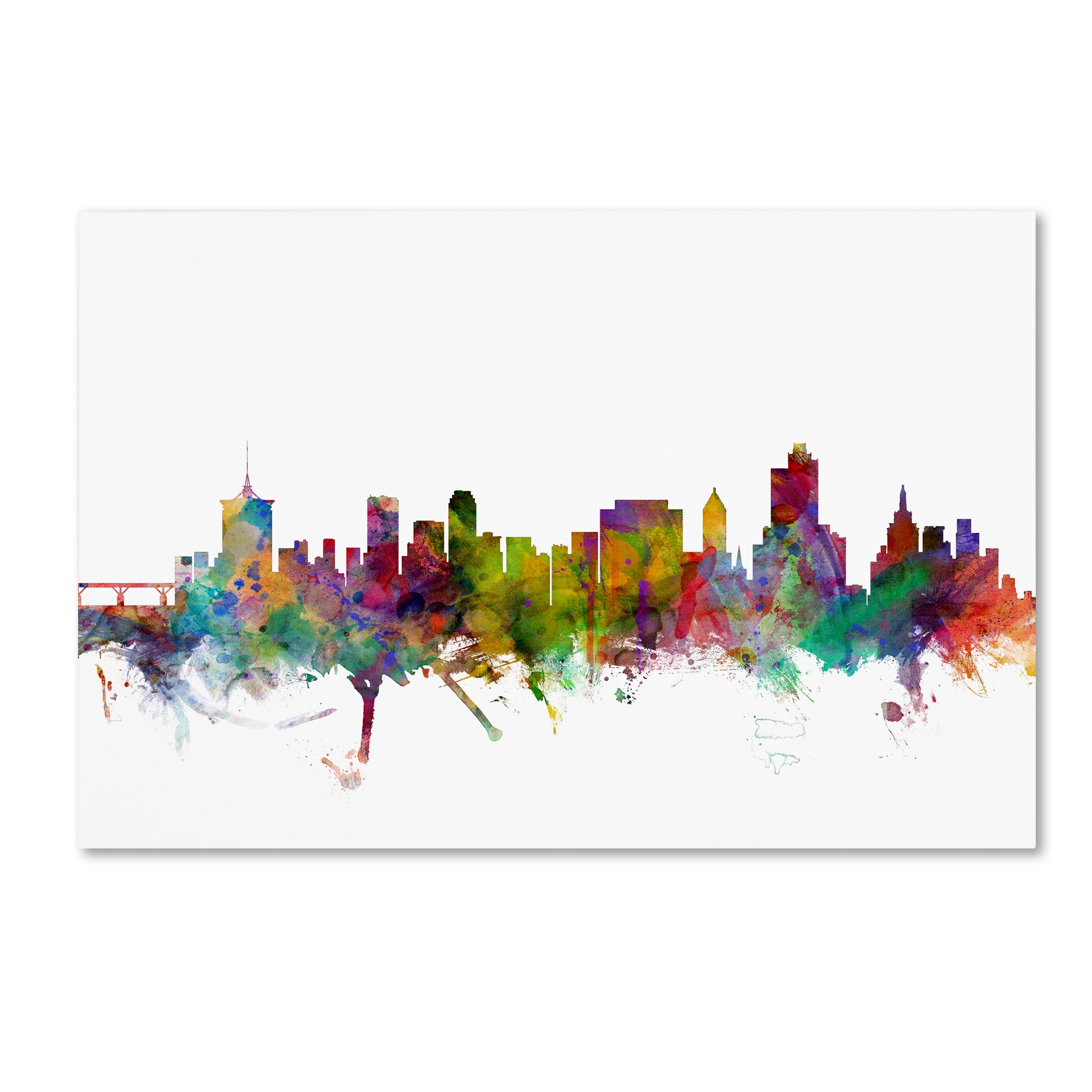 Trademark Fine Art Tulsa Oklahoma Skyline by Michael Tompsett 22x32-Inch