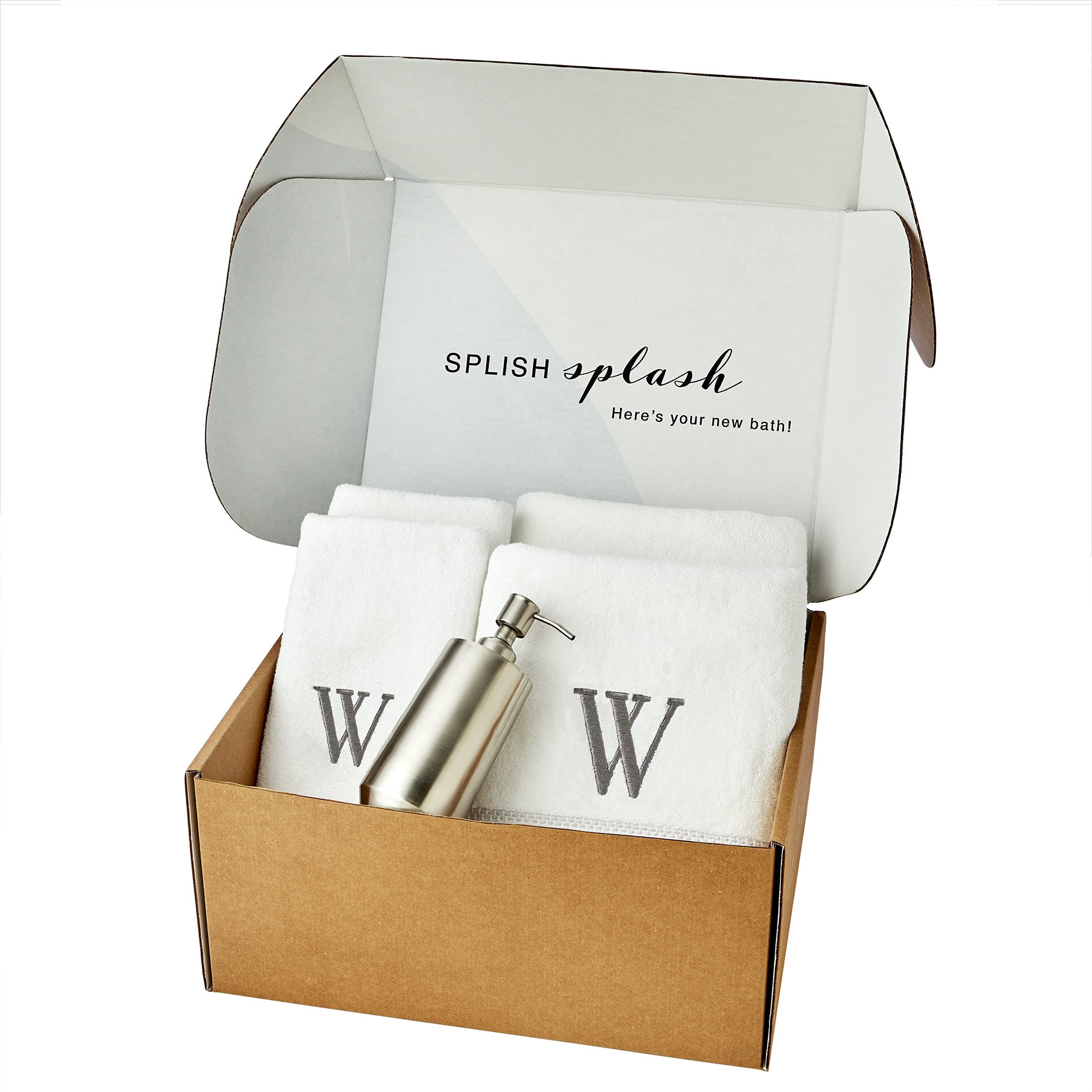 SKL HomeSplash Gift Box, W, Cotton Stainless Steel, White, 5 Piece