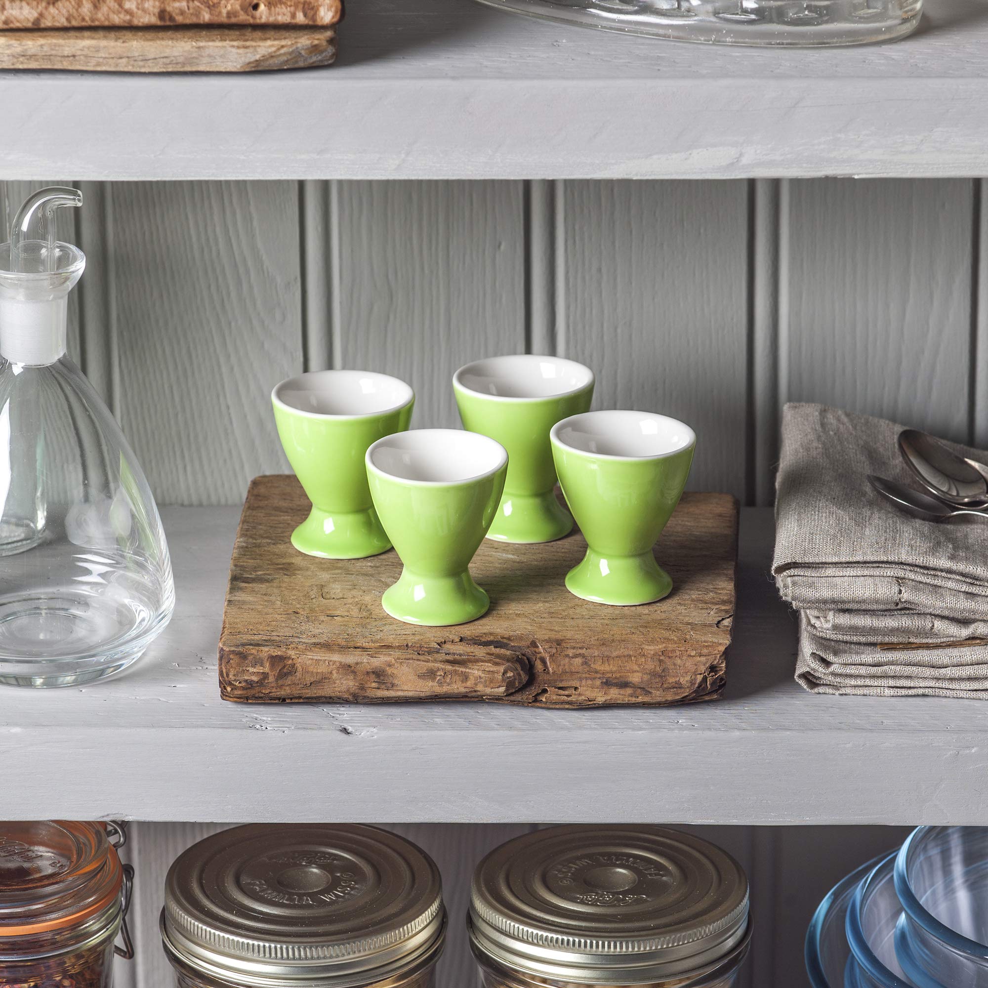 WM Bartleet & Sons 1750 TSET95 Traditional Porcelain Set of 4 Single Egg Cups - Green - Image 3