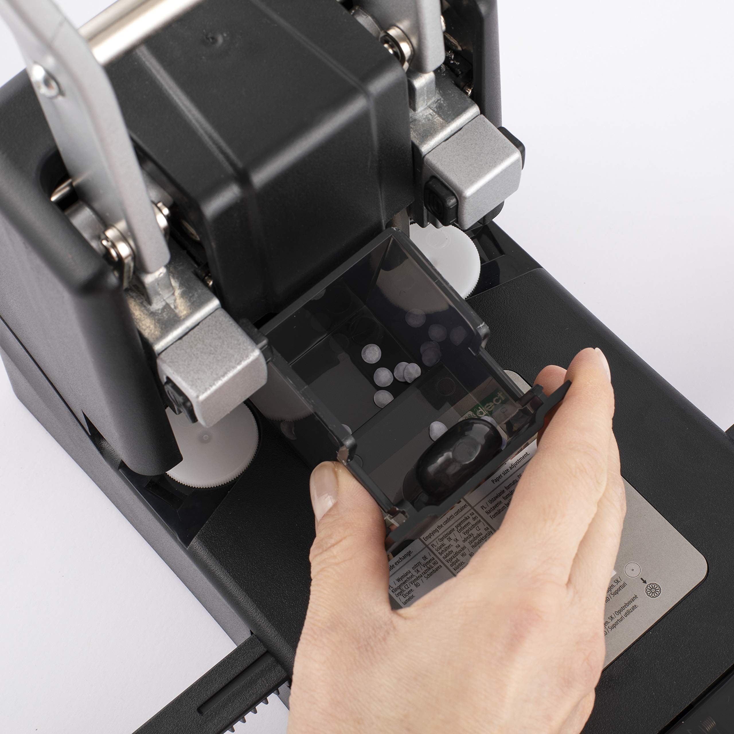 D.RECT 1500 - Perforadora manual de papel de 2 agujeros | 150 hojas capacidad | Color negro