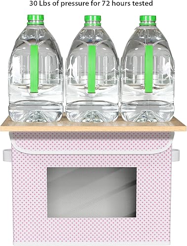 Vista 33 de Univivi Cajas de almacenamiento plegables de tela [4 unidades] Contenedores de almacenamiento grandes plegables apilables con tapas, organizadores