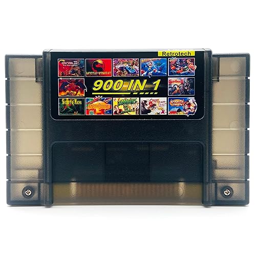Retrotech 900 In 1 Multi-game Game Cartridge For SNES 16-Bit Game Console - Black Transparent