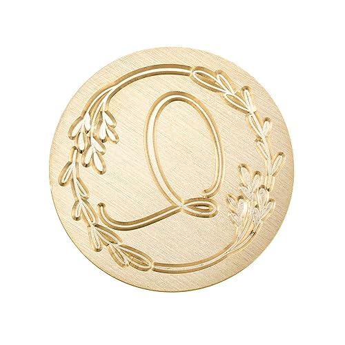 Miniatura 10 de Yoption Sello de cera escrito a mano, letra A, alfabeto inicial vintage con sello de cera de sellado de rama de olivo