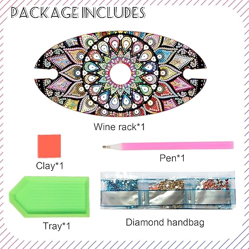 Miniatura 3 de Estante para copas de vino de pintura de diamante, soporte para copas de vino, estante de almacenamiento de arte de diamante, organizador de