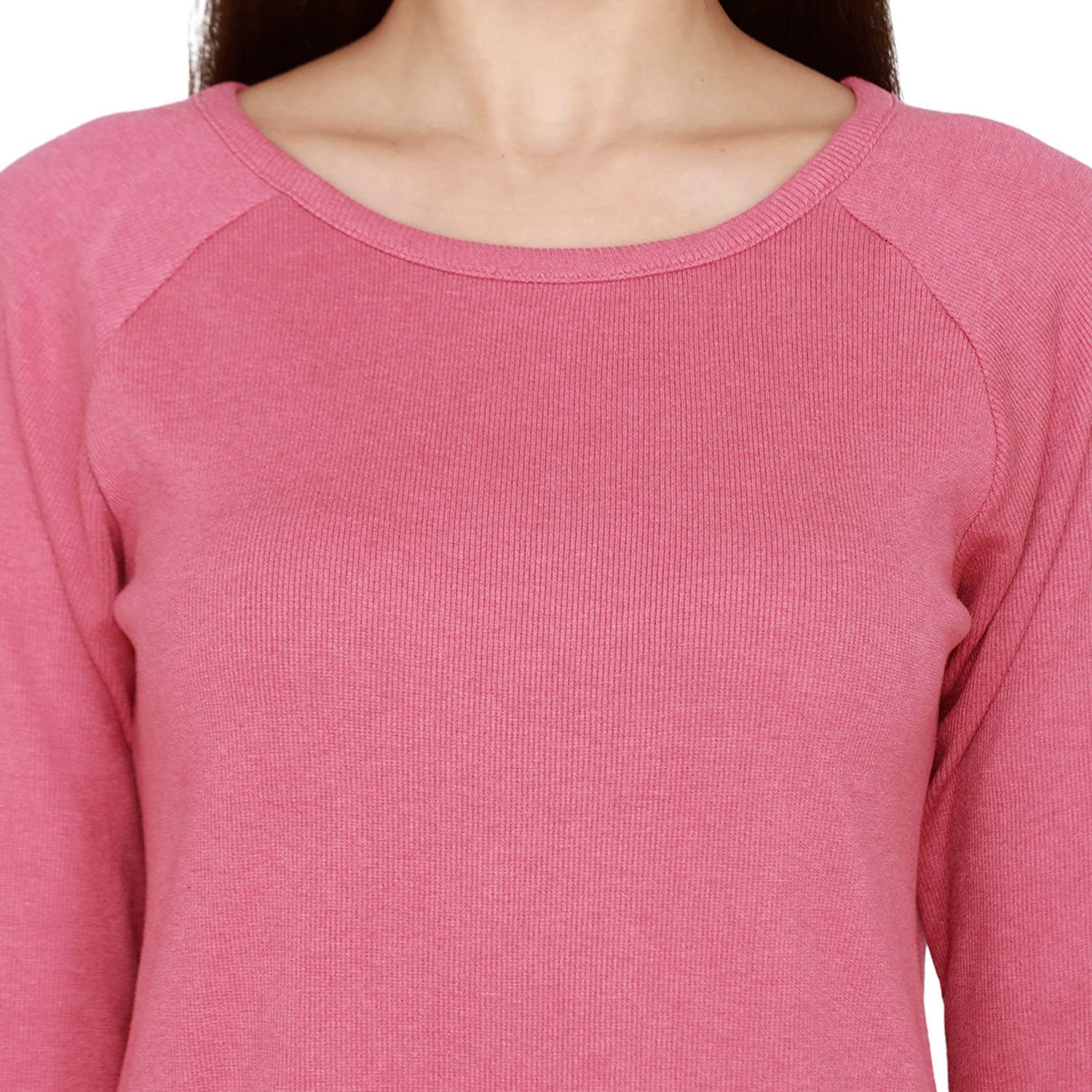 Zivame Ribbed Cozy Knit Cotton Lounge Sweatshirt - Malaga Pink 2