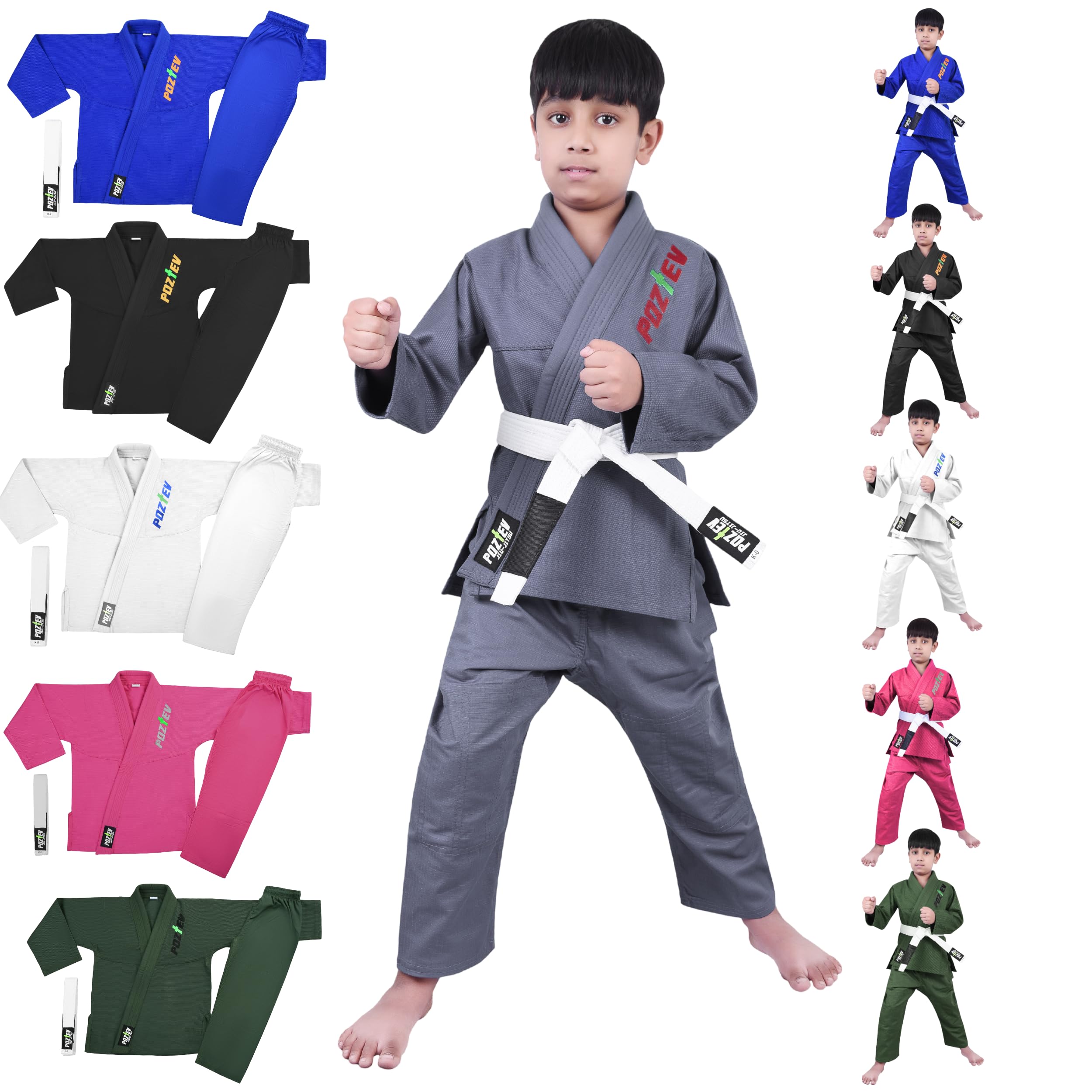 Kids Brazilian Jiu Jitsu Gi For Kids BJJ Gi Youth Grappling Kimonos Preshrunk Lightweight Martial Arts Uniform