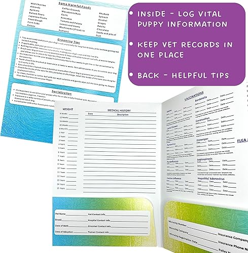 Miniatura 2 de Groomers Margins Carpeta de salud de cachorro a perro para registrar información y almacenar documentos importantes (9 x 12 pulgadas)  Nuevo regalo