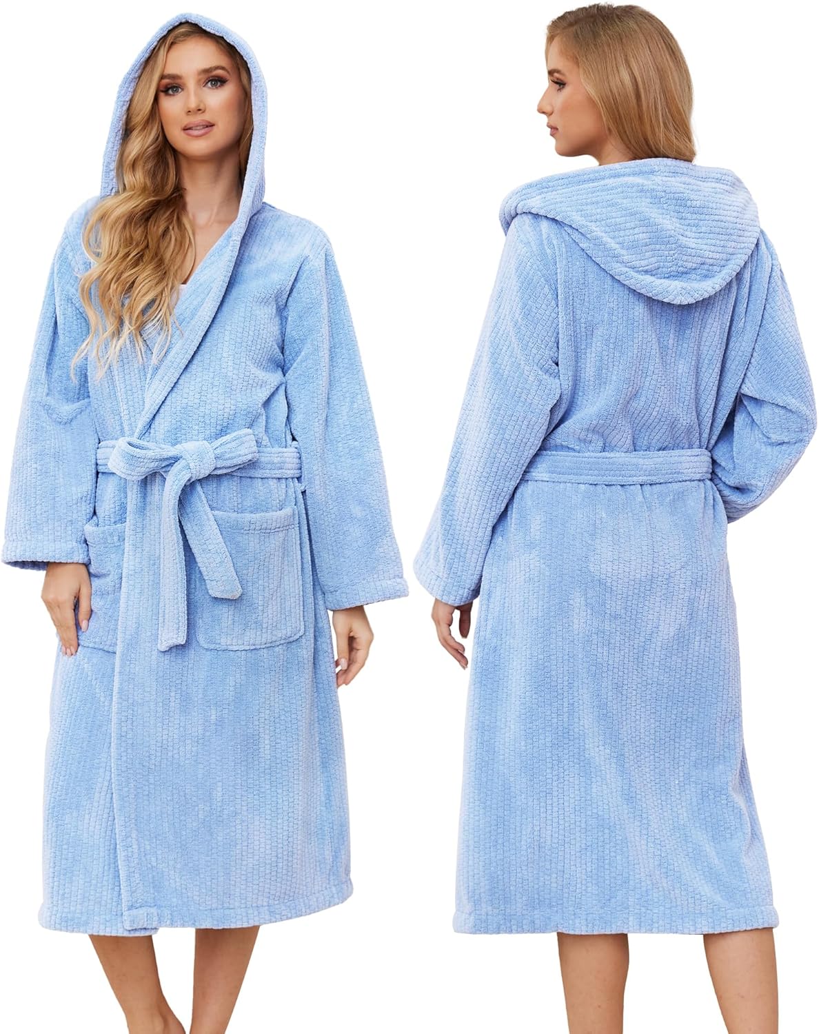 Hooded Bathrobes for Women, Soft Long Towel Robes for Women - Quick Dry yet Warm