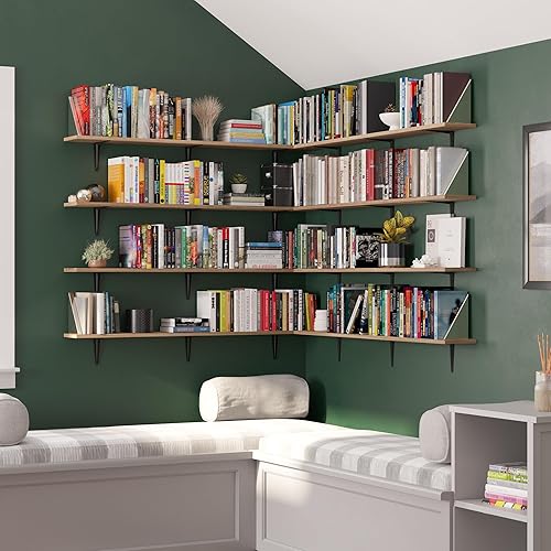 Miniatura 4 de Wallniture Arras - Estantes flotantes de 48 x 6 pulgadas para almacenamiento en la pared, estante rústico de pared para oficina y sala de estar,