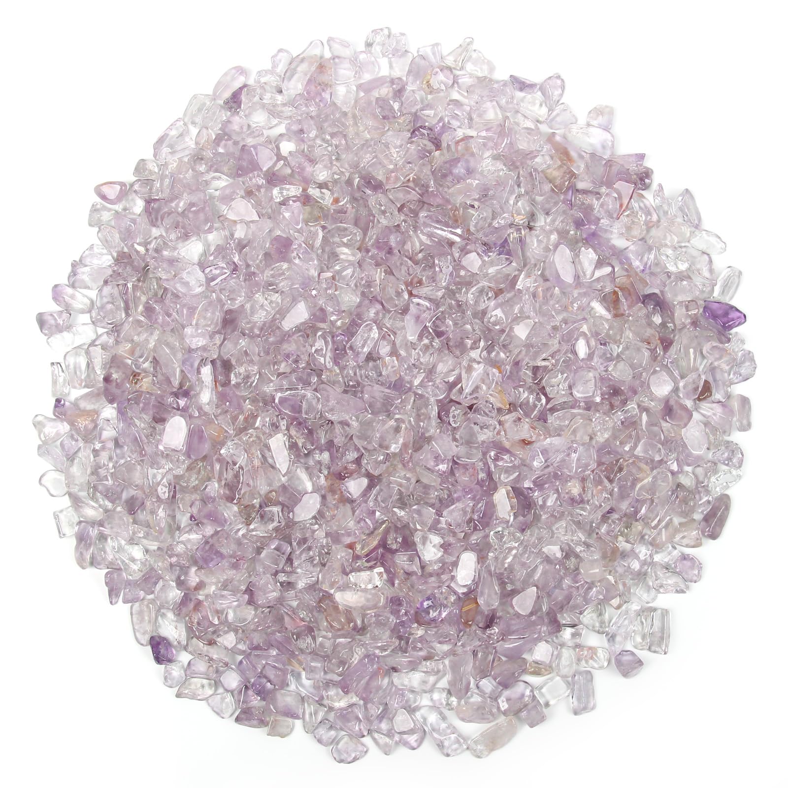 1.1lb Natural Crushed Light Color Amethyst Crystal Chips Bulk