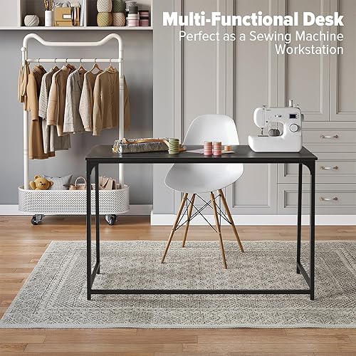 Miniatura 30 de WOHOMO Escritorio plegable de mármol sintético blanco, escritorio pequeño de 31.5 pulgadas para espacios pequeños con patas doradas, escritorio