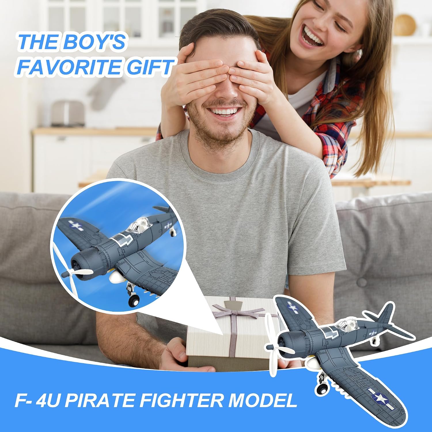 F-4U Corsair Fighter Model Kit 1:48 Scale – WWII Classic Aircraft Display Model for Adult Collectors, Plastic Assembly Kit.（Dark Gray）