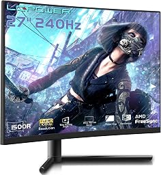 LC-Power Monitor Curvo FHD 27 Pollici, 240 Hz, Flat, 1920x1080, VA, 1ms, Adaptive Sync, HDMIx2, DP, Eye Saver Mode