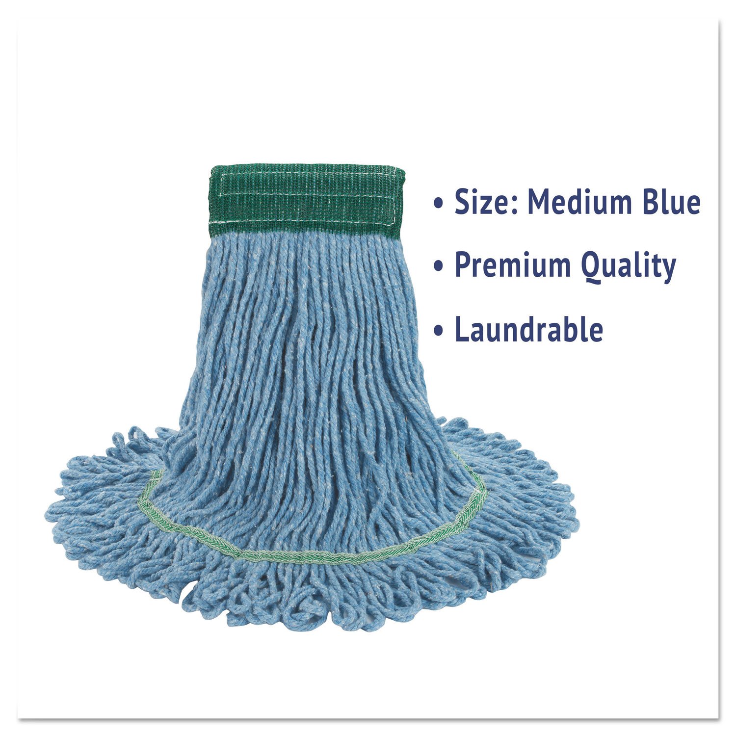 Boardwalk UNS 502BL Super Loop Wet Mop Head, Cotton/Synthetic, Medium Size, Blue (Pack of 12)