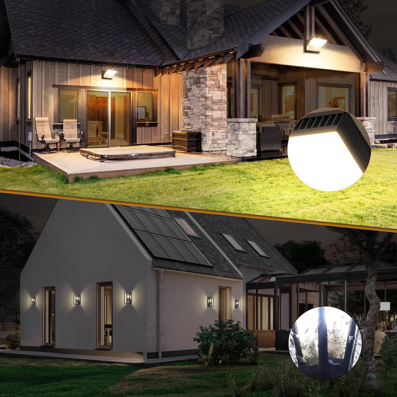 Kingwen 120W Applique da Parete LED Esterno IP65 Ipereabile, Applique a parete rotante 360