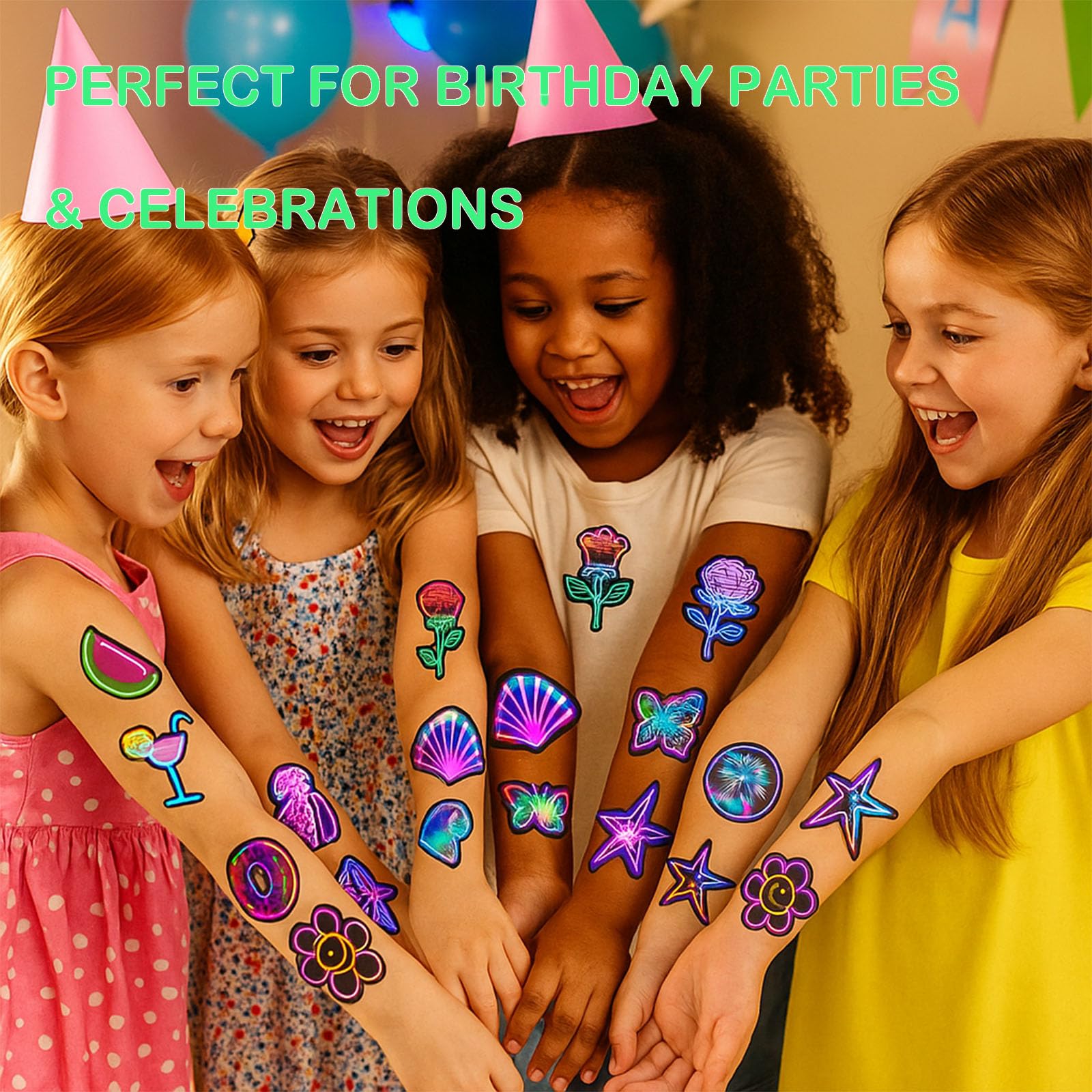 Glow In The Dark Temporary Tattoos Stickers 10 Sheets - Image 4