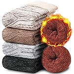 EBMORE Merino Wool Boot Socks Warm Thermal Winter Thick Hiking Cozy Boot Crew Comfy Socks 5 Pairs for Women Gifts Stocking Stuffers(Khaki/Red/Beige/Grey/Black)