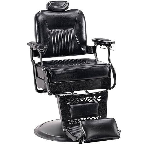 BarberPub Silla de barbería de metal resistente estilo vintage 2925 (gris)