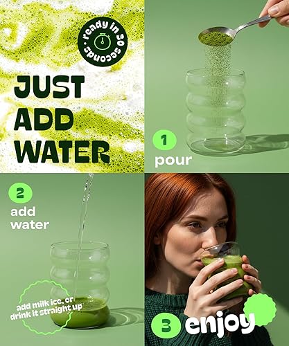 Miniatura 5 de MatchaDNA Matcha Latte – Polvo de matcha latte dulce con leche, sin azúcar añadida – Mezcla de latés de té verde para bebidas calientes o frías – Té