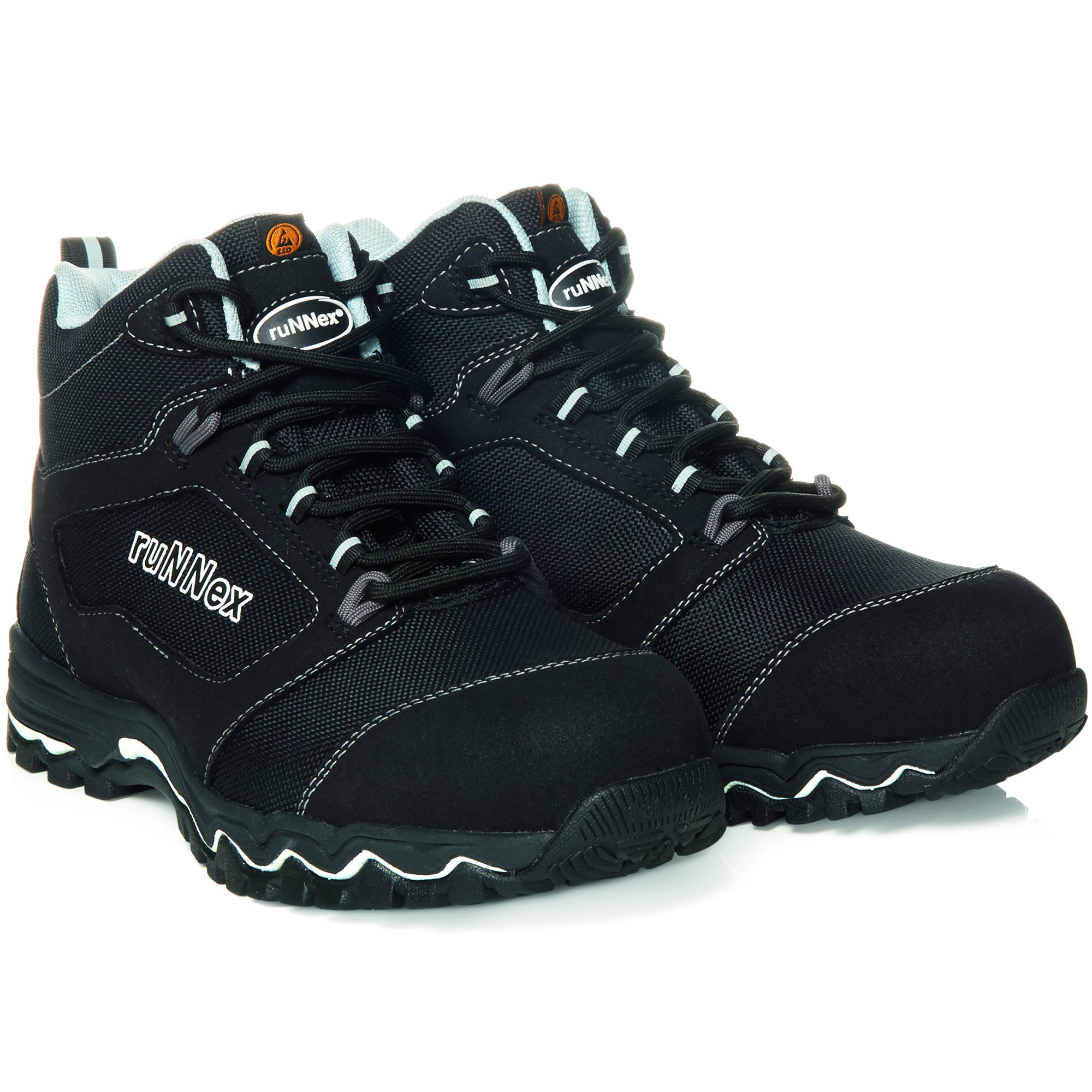 ruNNex® S3-ESD-Sicherheitsschnürstiefel LightStar, schwarz/weiß/grau, Gr. 39