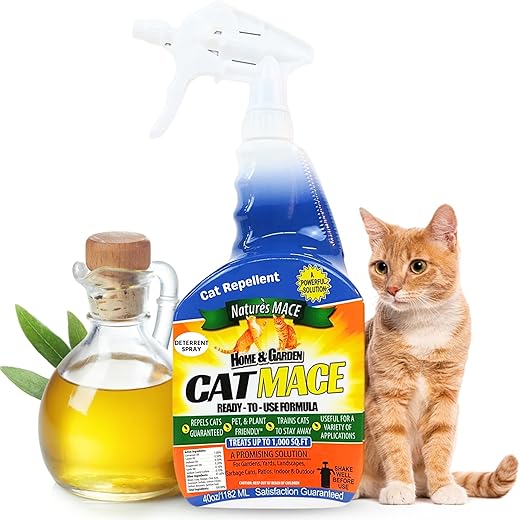 Nature's Mace Cat Mace, Cat Repellent Outdoor to Keep Cats Away, Keep Cats Out of Yard Permanently with Consistent Use, Results are Not Instant, for Urine Marking, Anti-Scratch, Training, 40 oz Spray