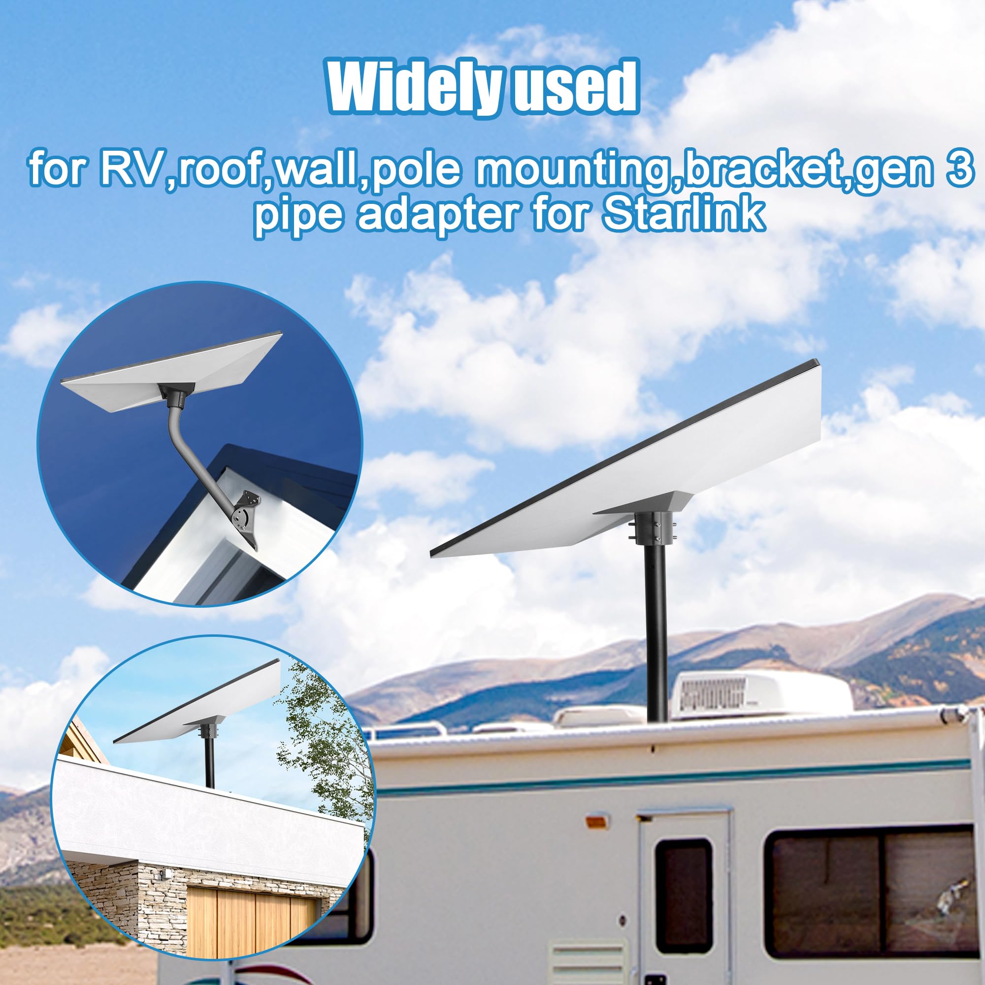 Starlink Gen 3 Mount, V3 Pole Mount,Gen 3 Mount Kit for Starlink Gen 3 Standard Dish, V3 Mount Plate Accessories,Mounting Kit for Starlink,