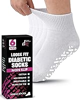Vista 1 de Debra Weitzner 6Pk Non-Binding Loose Fit Sock - Non-Slip Diabetic Socks for Men and Women - Crew, Ankle