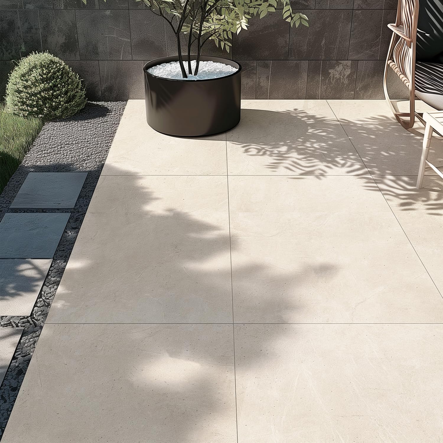 Go Bathrooms White Arena Outdoor Garden Tile Patio Paving Slab Porcelain Floor Tile 900 x 600mm Box