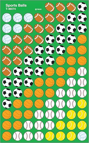 Trend, Inc. - Pegatinas superformas de pelotas deportivas, 800 unidades