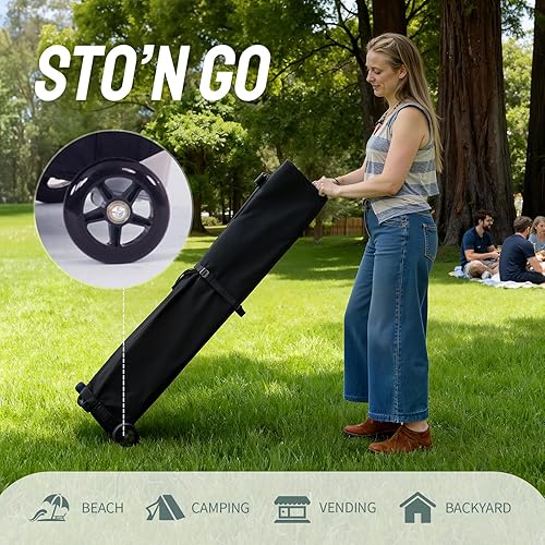 Miniatura 5 de CROWN SHADES 10x15 Tienda de campaña con toldo desplegable, tienda comercial resistente con marco engrosado, 8 estacas y 4 bolsas de arena y 4