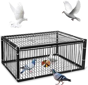 Pigeon Trap Cage Escape-Proof Bird Trap Cage U-Shaped Door Bar One-Way Entrance Easy to Assemble and Carry Suitable for Small Bird Chicken and Poultry Lofts