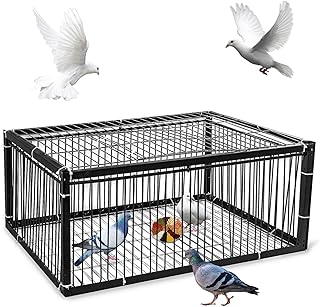 Pigeon Trap Cage Escape-Proof Bird Trap Cage U-Shaped Door Bar One-Way Entrance Easy to Assemble and Carry Suitable for Small Bird Chicken and Poultry Lofts