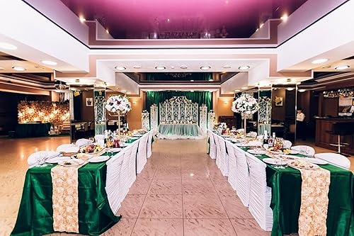 Miniatura 7 de Paquete de 12 manteles rectangulares de satén de seda brillante, de tela suave, para Navidad, bodas, banquetes, fiestas, eventos, decoración de mesa