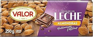 Valor - Chocolate con Leche con Almendras Mediterráneas Enteras - Sin Gluten - Chocolate con Leche y Almendras Valor - Cho...