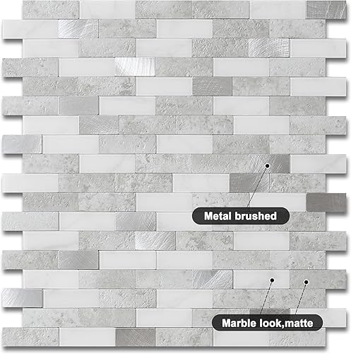 Miniatura 2 de BeNice Pelar y pegar en muro para calcomanías de cocina, azulejos de mosaico de despegar y pegar, azulejos de baño, azulejos de mármol para despegar