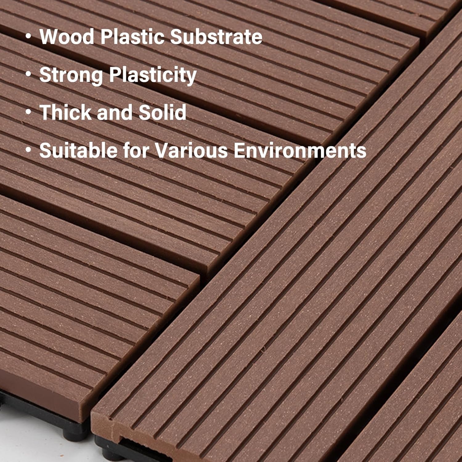 Dalles et lames de terrasse en composite, La plate-forme extérieure en bois de verrouillage tuile les pièces multicolores 300x300x20mm 9(Grey)