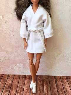 BQ-Glamm – Bathrobe for 11.5" 1/6 Scale Fashion Dolls / 5. Light-Gray
