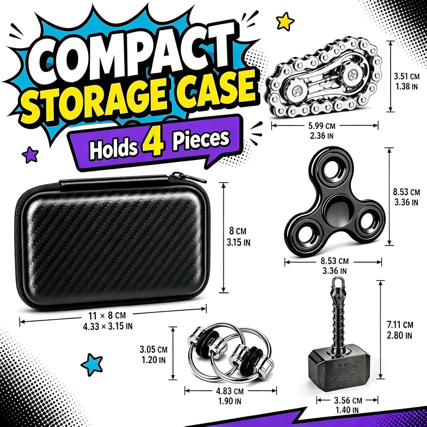 Pcs Metal Fidget Toy Storage Case