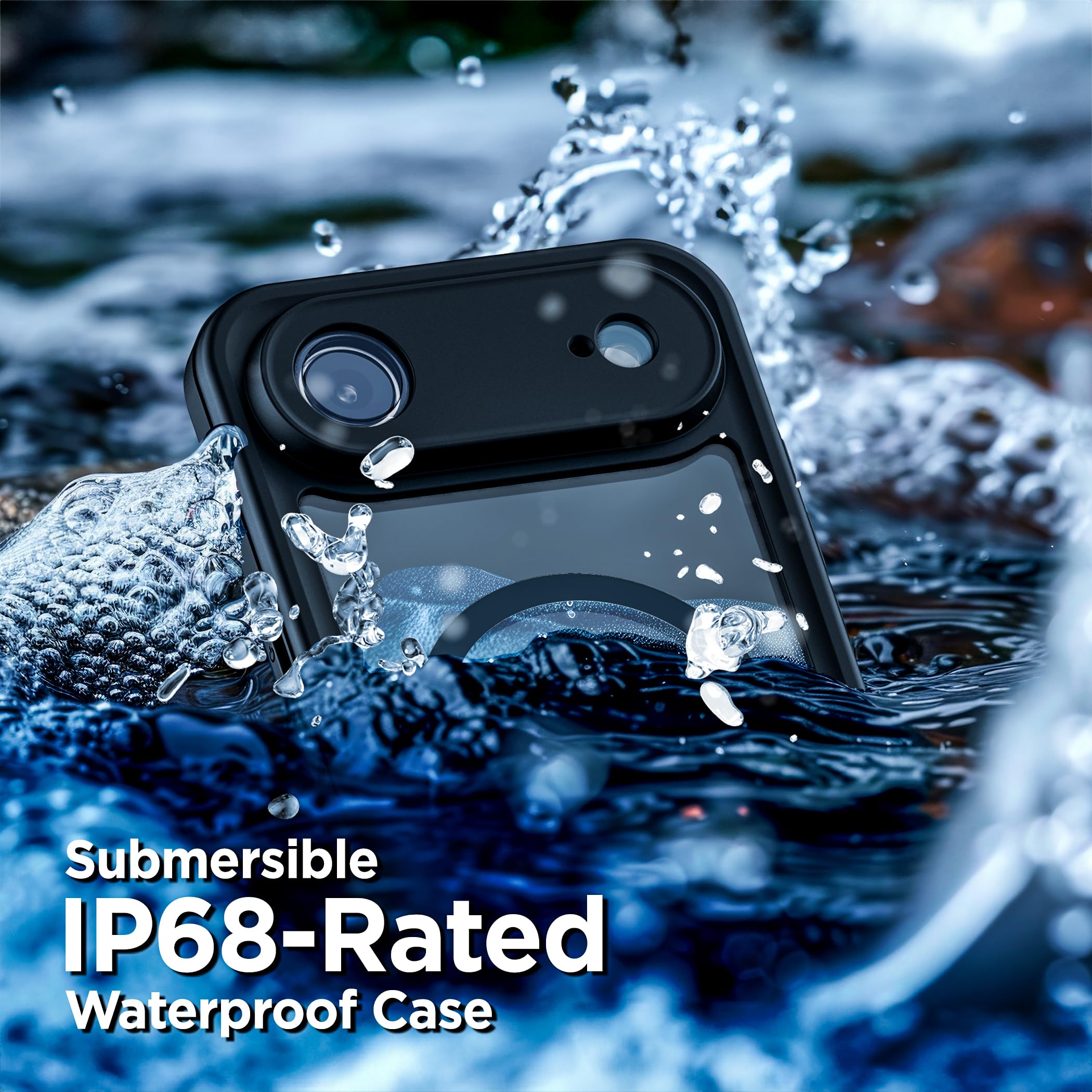 ENCASED per iPhone 17 Air Cover Impermeabile con Pulsante Controllo Fotocamera [IP-68] Custodia Full-Body con Proteggi Schermo Integrato (Compatibile MagSafe)
