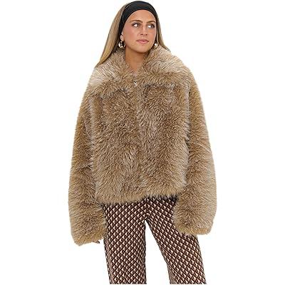 Show Me Your Mumu Park City Jacket cedar brown faux fur