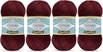 TROYARN Summer (2- Skeins Pack) Silk Effect Hand Knitting Yarn Crochet Art Lace Craft 100% Microfiber Acrylic 2x100 gr (2x383 yds) (105036 - Terra)