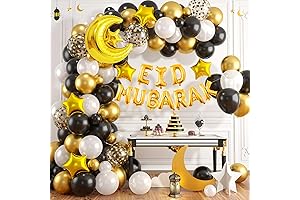 Black Gold Ramadan Mubarak Balloon Garland