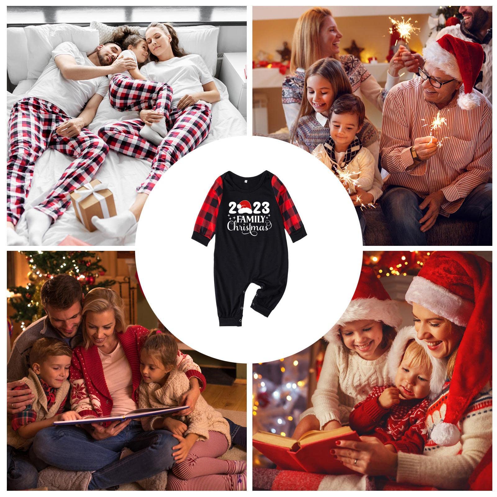 Pigiama Natalizio Personalizzato Per La Famiglia – Set Pigiama Bianco Coordinato Con Coppia Di Renne - Italia - Foto 2