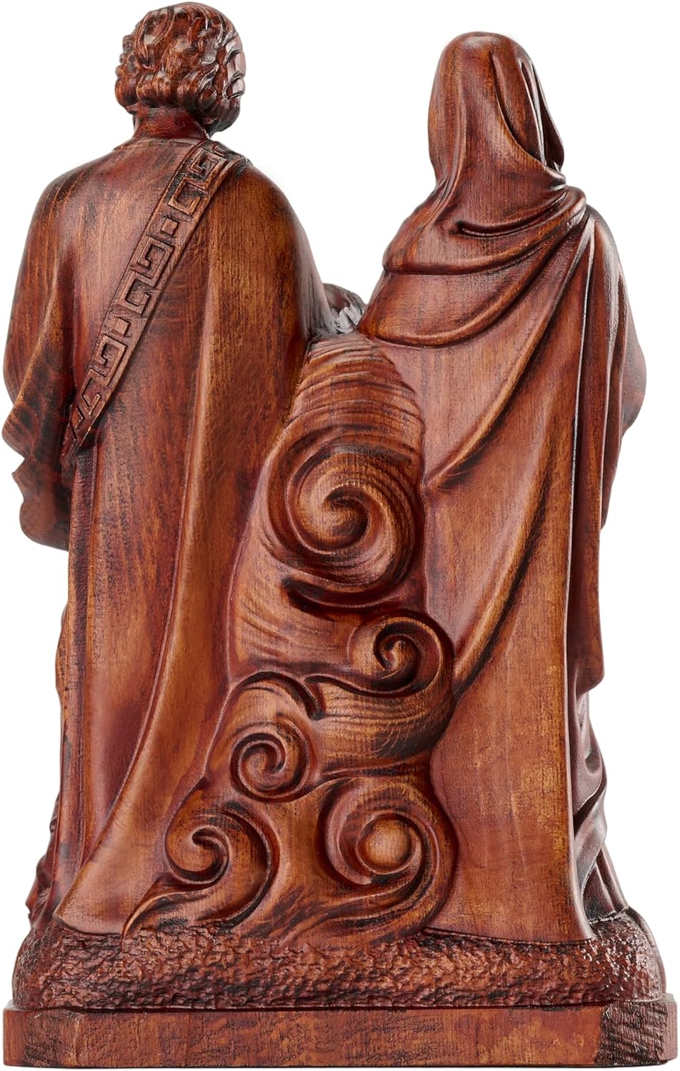 Wooden Holy Family Statue, Jesus Mary Joseph Figurine, Handmade Catholic Figure Religious Gift for Home Decor (6 Inch)